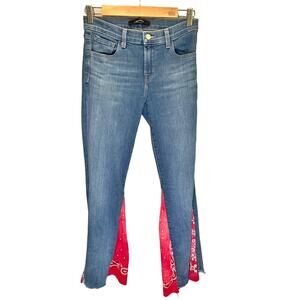 J Brand DIY Paisley Print Bandana Flare Jeans - size 26